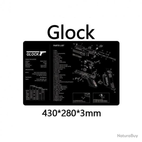 Tapis Nettoyage GLOCK Vue Eclat�e Arme Pistolet Revolver LIVRAISON GRATUITE