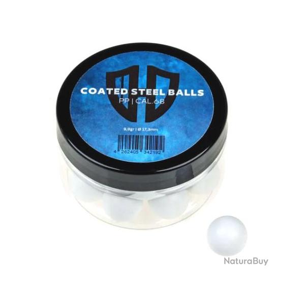 Billes Acier avec rev�tement polymere BLANC 9.9 g - Cal 68 - Pot 20 - HD24