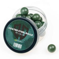 Billes Acier avec rev&ecirc;tement polymere 8.5 g Vert - Cal 68 - Pot 20 - HD24