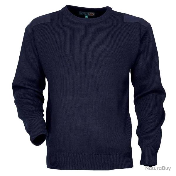 Pull Commando Marine 100% Acrylique Col Rond Renforts �paules L