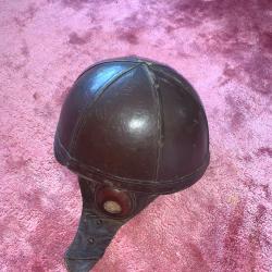 Beau casque en cuir Aviation Bayard   de l'entre deux guerres