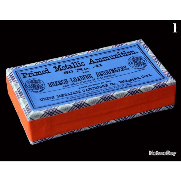 BO�TE VIDE POUR 50 CARTOUCHES No 41 RIMFIRE POUR BREECH-LOADING DERRINGERS U.M.C. (REPRODUCTION)