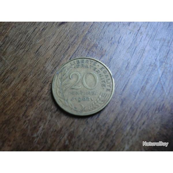 monnaie  20  centimes marianne 1968