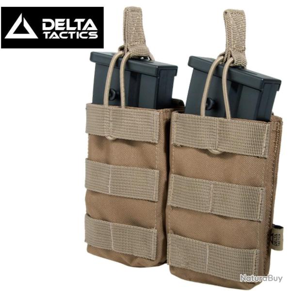 Porte-chargeur double airsoft MOLLE TAN pour chargeurs G36/AK/M14/SR25 - Delta Tactics