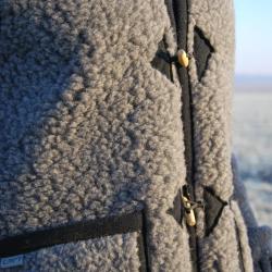 Gilet de Berger sans manches pure laine boutons brandebourg gris L (large)