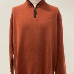 Sweat col zipp&eacute; brique - LOVERGREEN