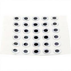 Yeux plats adh&eacute;sifs argent 3mm