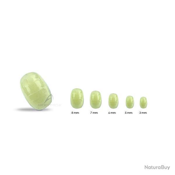 Perle plastique phospho ovale � 3mm