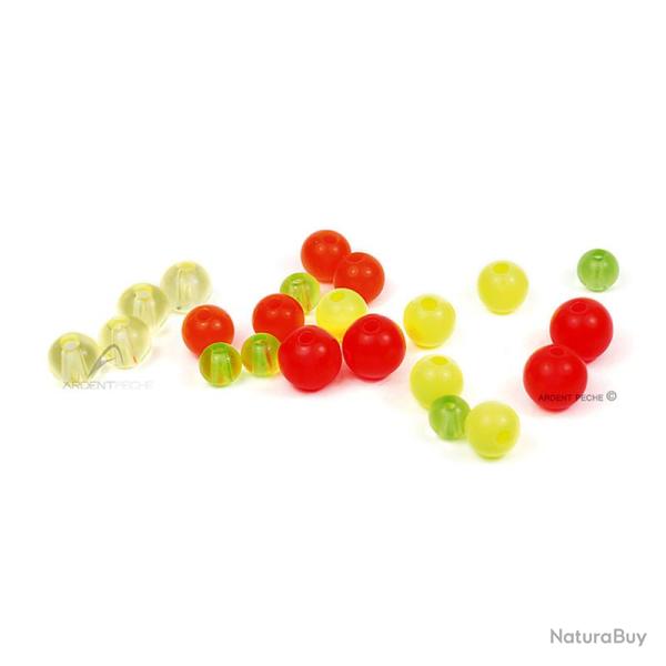 Perle plastique x10 Orange fluo � 4mm