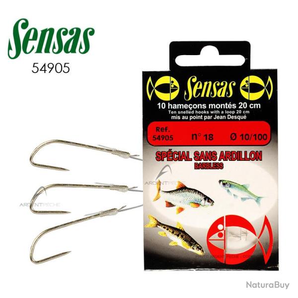 Hame�on coup SENSAS Mont�s sans ardillon H18 � 0.10mm