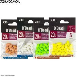 Perles DAIWA Flottantes ovales phospho S Jaune fluo