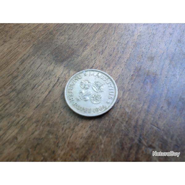monnaie quarter rupee  1964