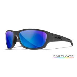 Lunettes polarisantes WILEY X Climb captivate Blue mirror Matte grey frame