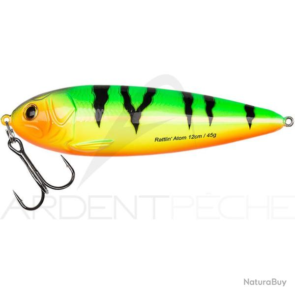 Cuiller ondulante ABU GARCIA Rattlin atom 12cm Fire tiger
