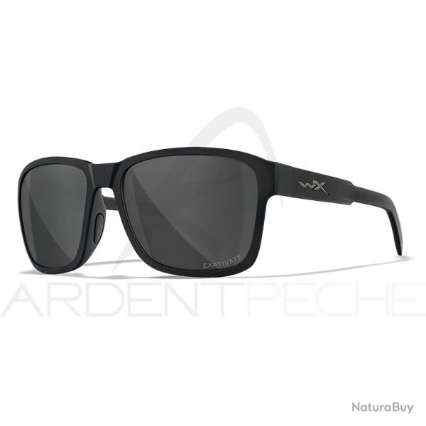 Lunettes polarisantes WILEY X Trek captivate Smoke grey Gloss black frame