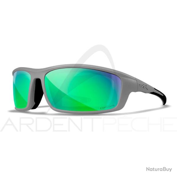 Lunettes polarisantes WILEY X Grid captivate Green mirror Matte cool grey frame