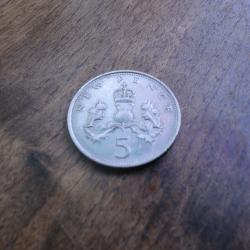 monnaie 5 pence   elisabeth II  1970