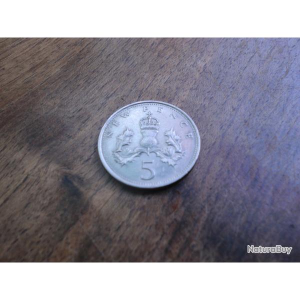 monnaie 5 pence   elisabeth II  1970