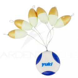 Perle flottante YUKI Oval floating bead with stopper Yellow/Glow