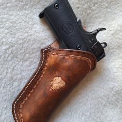 Holster en cuir pour pistolet ou r&eacute;volver