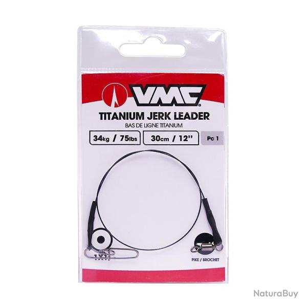 Bas de ligne VMC Titanium leader Jerk / 1x1 / 75lb / 30cm