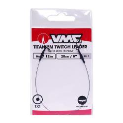 Bas de ligne VMC Titanium leader Twitch / 1x7 / 18lb / 20cm