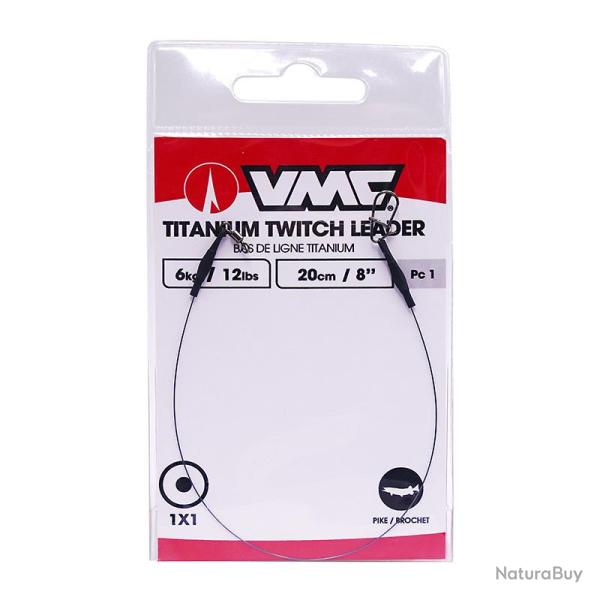 Bas de ligne VMC Titanium leader Twitch / 1x7 / 18lb / 20cm
