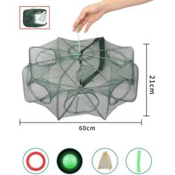 Nasse Pliable 8 Trous - 8 C&ocirc;t&eacute;s - Diam&egrave;tre 60 Cm P&ecirc;che Poisson Ecrevisse Crevette LIVRAISON GRATUITE
