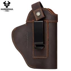 Etui Holster Pistolet Revolver Universel en Cuir Noir ou Marron avec Verrouillage LIVRAISON GRATUITE