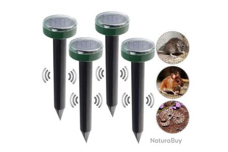 Anti Taupe Solaire Répulsif à Taupes Solaire Avec Lumière Oscillante - 4 Pièces - Éloigne Les Taupes Et Rongeurs Sans Produit Chimique Repousse Taupe Solaire Vibration Solaire