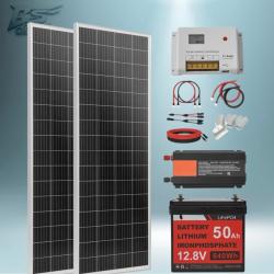 Kit solaire complet hors r&eacute;seau 200W 12V