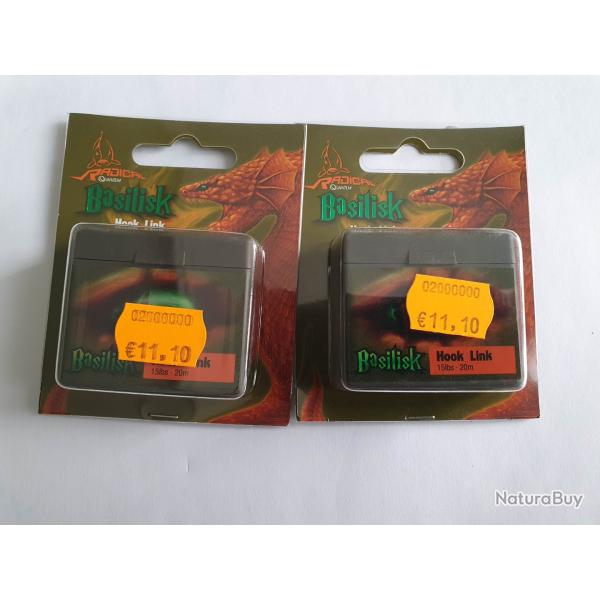 Lot 2 bobines Fil de p�che TRESSE 20 m- 6.8 kg marque QUANTUM