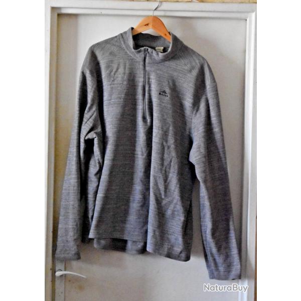 Polaire Quechua - XXXL - Demi zip - Gris