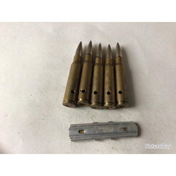VENDU PAR LE-CUIRASSIER N� 3 CLIP DE 5 BALLES DE CALIBRE 7,5 NEUTRALISEES