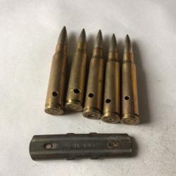 VENDU PAR LE-CUIRASSIER N&deg; 4 CLIP DE 5 BALLES DE CALIBRE 7,5 NEUTRALISEES