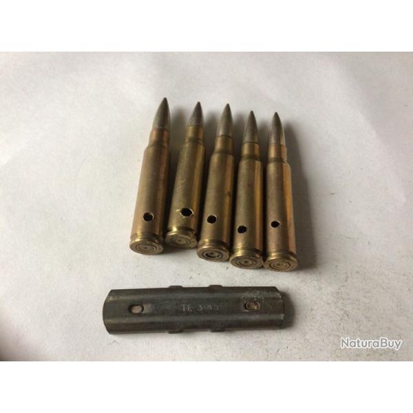 VENDU PAR LE-CUIRASSIER N� 4 CLIP DE 5 BALLES DE CALIBRE 7,5 NEUTRALISEES