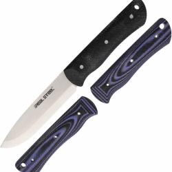 Couteau Real Steel Bushcraft Individual Lame Drop Point Acier D2 Manche G10 Noir &Eacute;tui Kydex RS3715