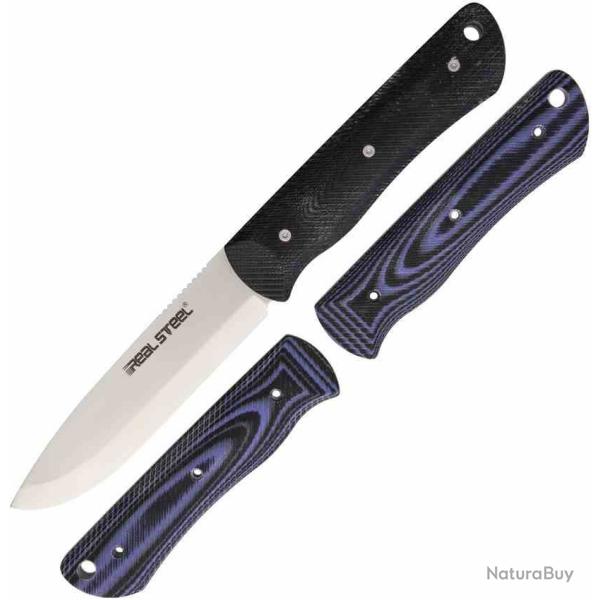 Couteau Real Steel Bushcraft Individual Lame Drop Point Acier D2 Manche G10 Noir �tui Kydex RS3715