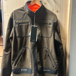 VESTE POLAIRE HARKILA KAMKO R&Eacute;VERSIBLE - HUNTING GREEN / ORANGE BLAZE