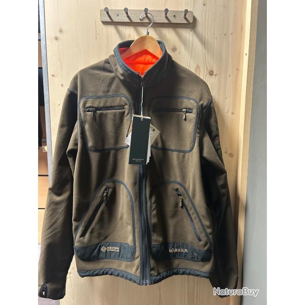 VESTE POLAIRE HARKILA KAMKO R�VERSIBLE - HUNTING GREEN / ORANGE BLAZE