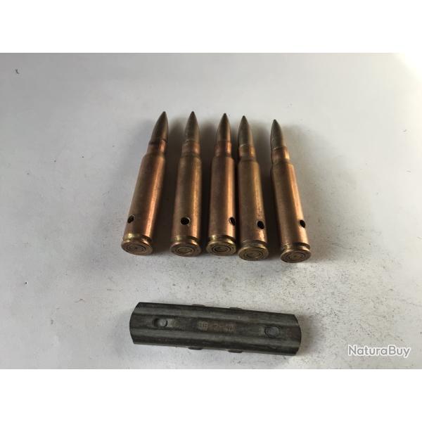 VENDU PAR LE-CUIRASSIER N� 7 CLIP DE 5 BALLES DE CALIBRE 7,5 NEUTRALISEES