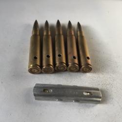 VENDU PAR LE-CUIRASSIER N&deg; 8 CLIP DE 5 BALLES DE CALIBRE 7,5 NEUTRALISEES