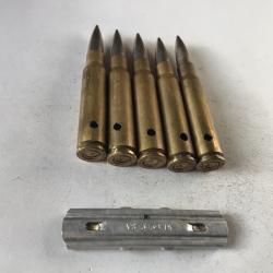 VENDU PAR LE-CUIRASSIER N&deg; 6 CLIP DE 5 BALLES DE CALIBRE 7,5 NEUTRALISEES