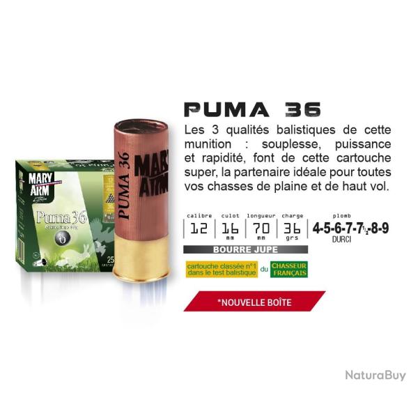 Cartouches MARY ARM PUMA 36 12/70/36 Bourre � Jupe 9