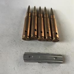 VENDU PAR LE-CUIRASSIER N&deg; 9 CLIP DE 5 BALLES DE CALIBRE 7,5 NEUTRALISEES