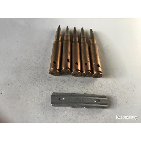 VENDU PAR LE-CUIRASSIER N� 9 CLIP DE 5 BALLES DE CALIBRE 7,5 NEUTRALISEES
