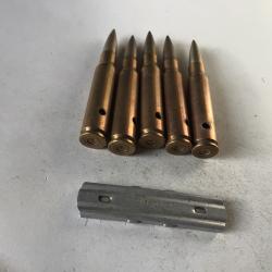 VENDU PAR LE-CUIRASSIER N&deg; 10 CLIP DE 5 BALLES DE CALIBRE 7,5 NEUTRALISEES