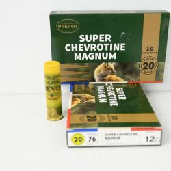 20 Cartouches Prevot  Super Chevrotines Magnum 12G cal 20-76