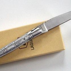 Couteau de poche laguiole venise - acier inox grav&eacute; - motif floral - &eacute;l&eacute;gance