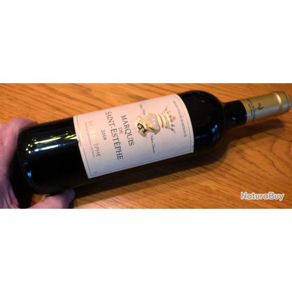 TRES BON BORDEAUX DU MARQUIS DE SAINT-ESTEPHE 2018 -13% - 750ml - POUR COLLECTIONNER A  DEGUSTER--